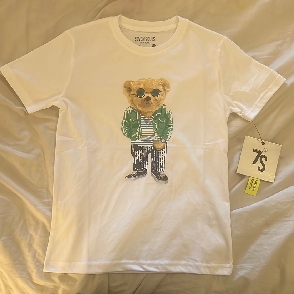 SEVEN SOULS New York white T-shirt, size 14/16.